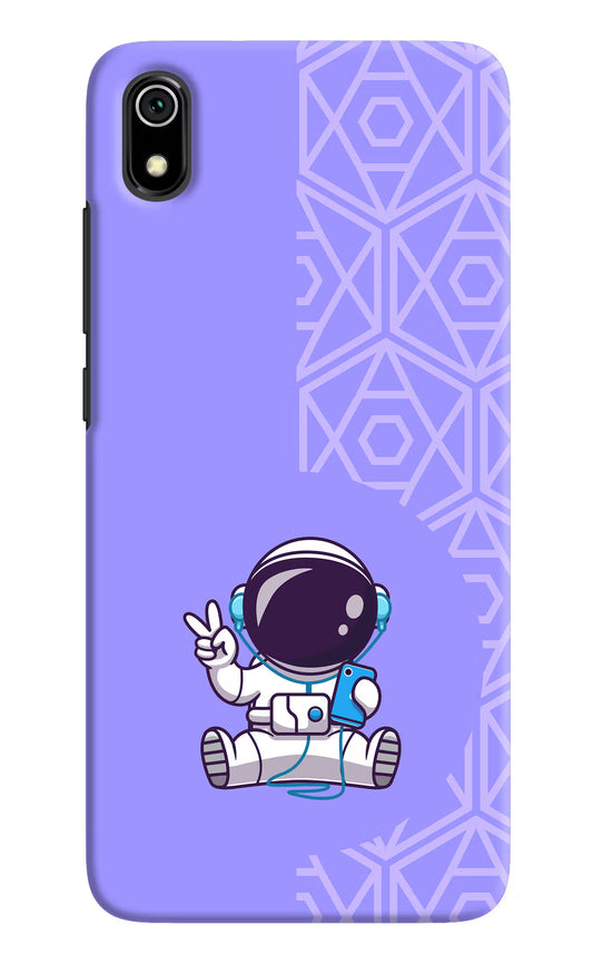 Cute Astronaut Chilling Redmi 7A Hard Case Back Cover by Casekaro