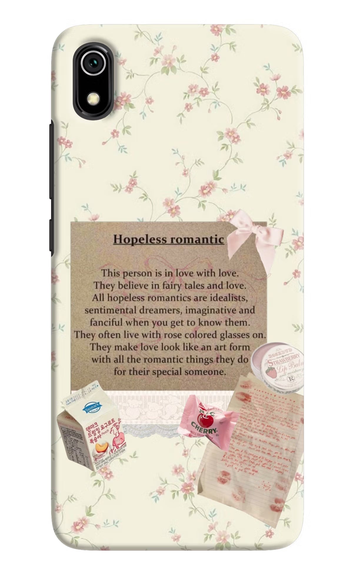 Hopeless Romantic Redmi 7A Hard Case Back Cover by Casekaro