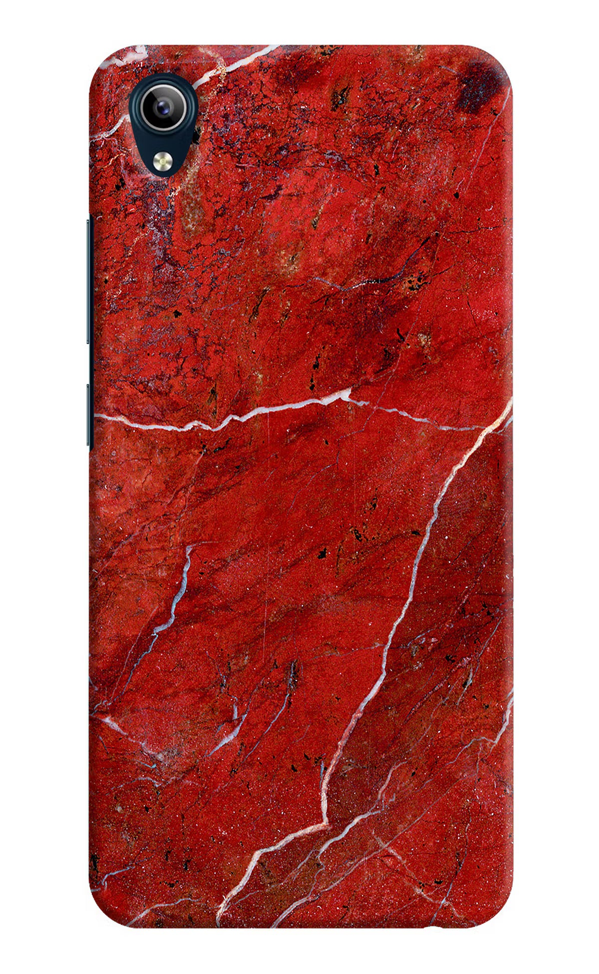 Red Marble Design Vivo Y91i/Y1s Hard Case Back Cover by Casekaro