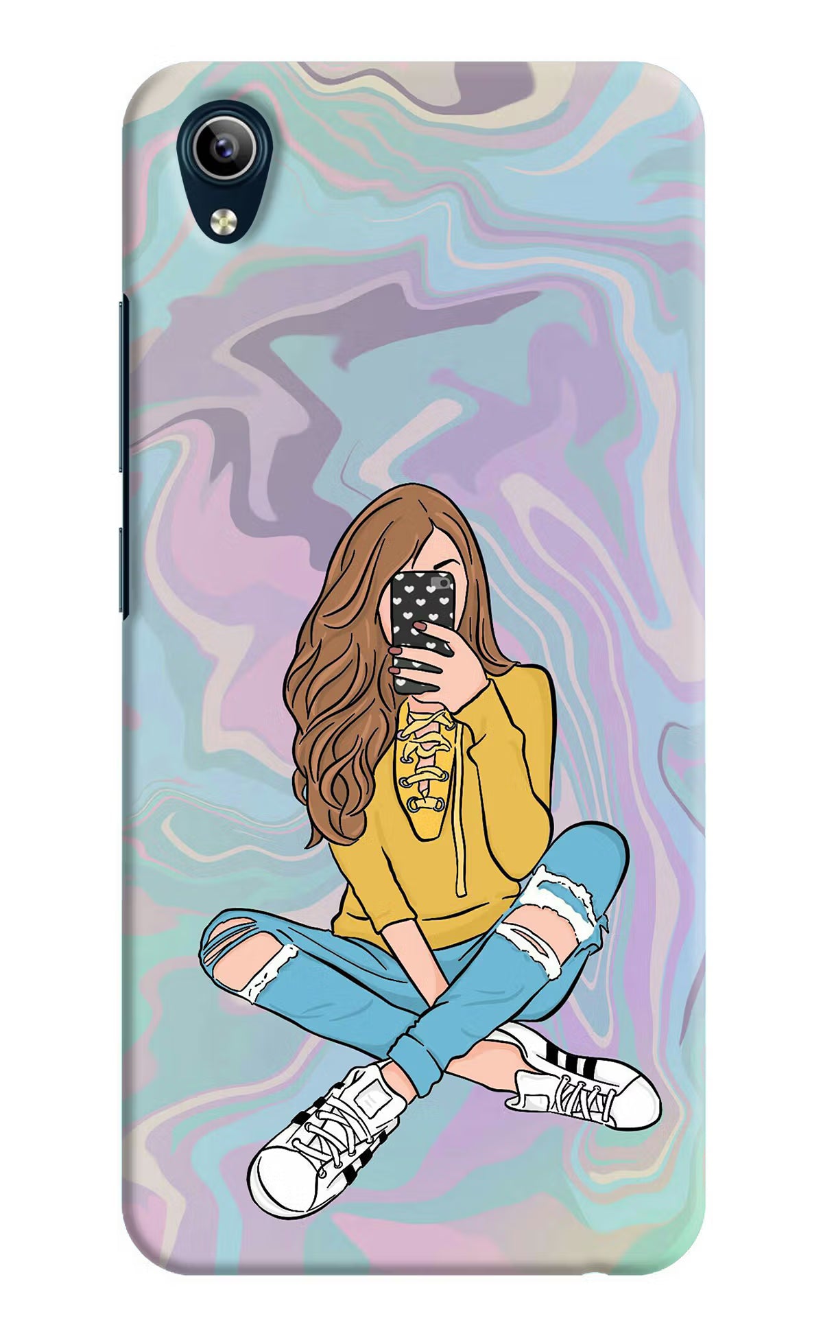 Selfie Girl Vivo Y91i/Y1s Hard Case Back Cover by Casekaro