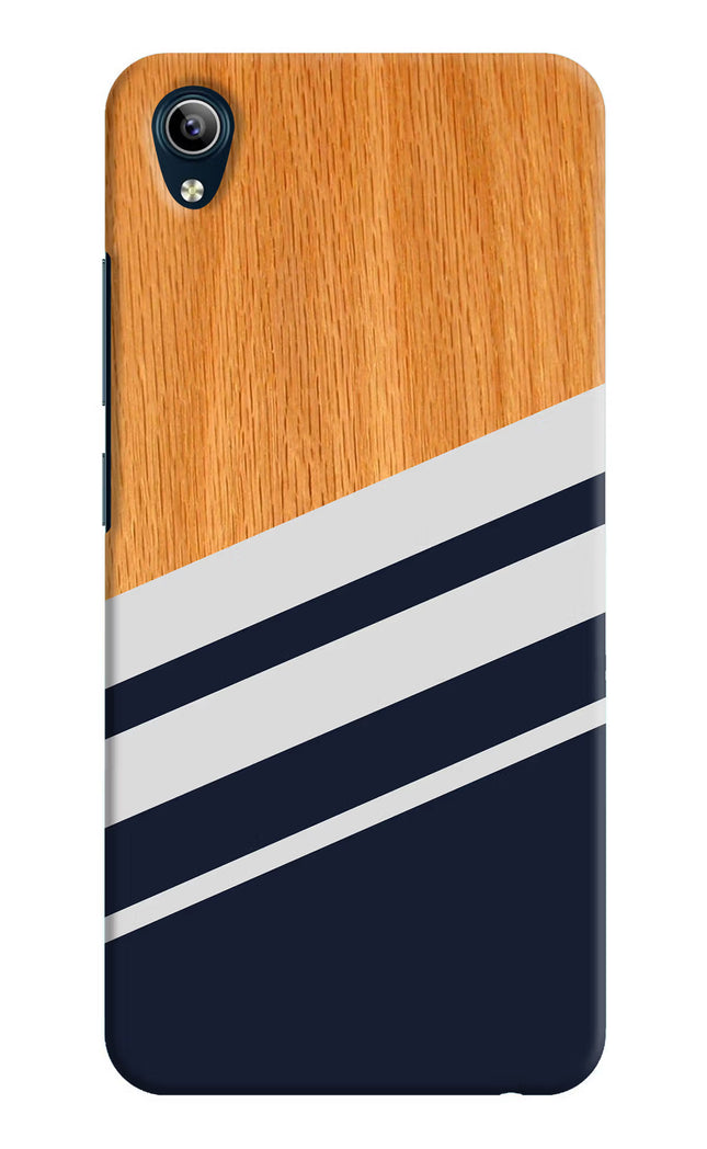 Blue and white wooden Vivo Y91i/Y1s Hard Case Back Cover by Casekaro