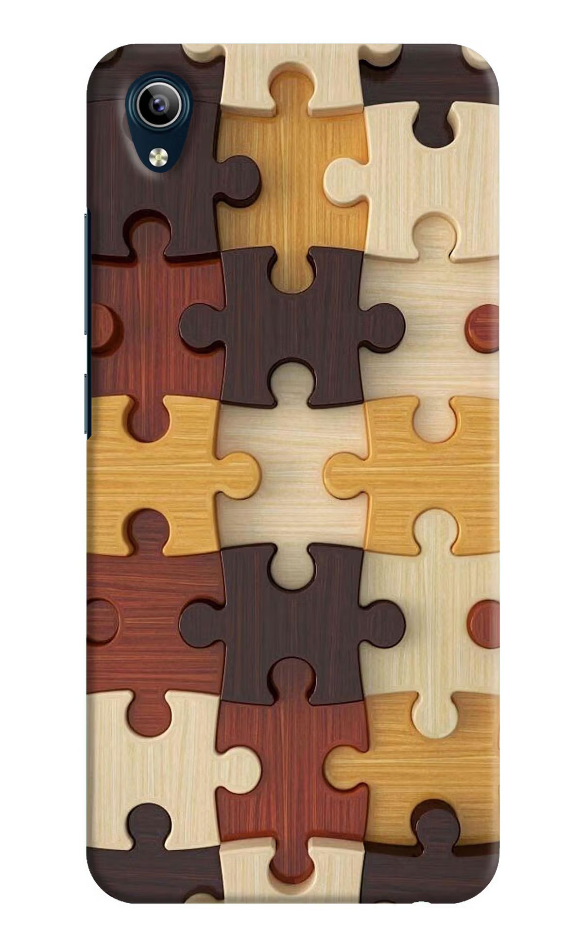 Wooden Puzzle Vivo Y91i/Y1s Hard Case Back Cover by Casekaro