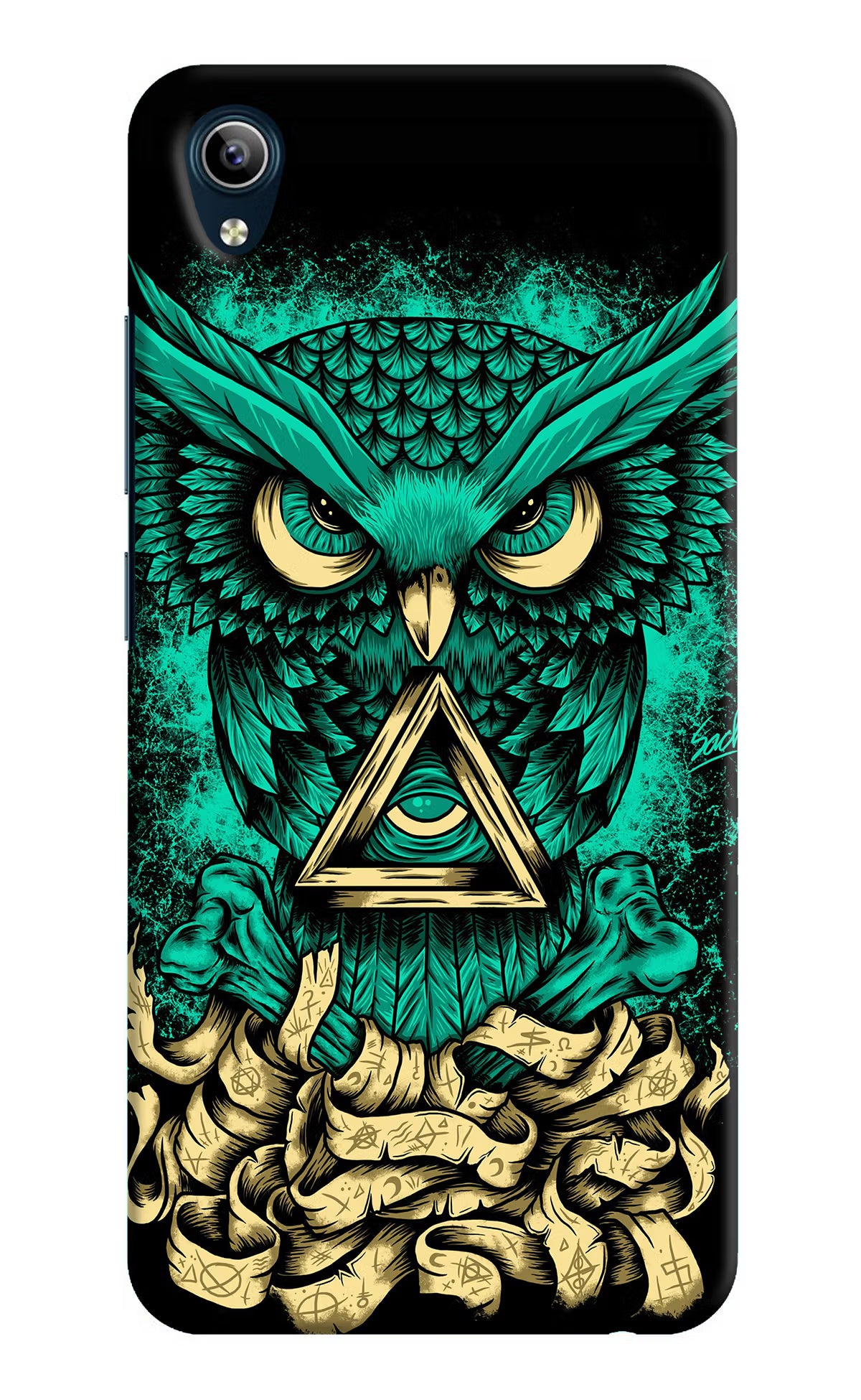 Green Owl Vivo Y91i/Y1s Hard Case Back Cover by Casekaro