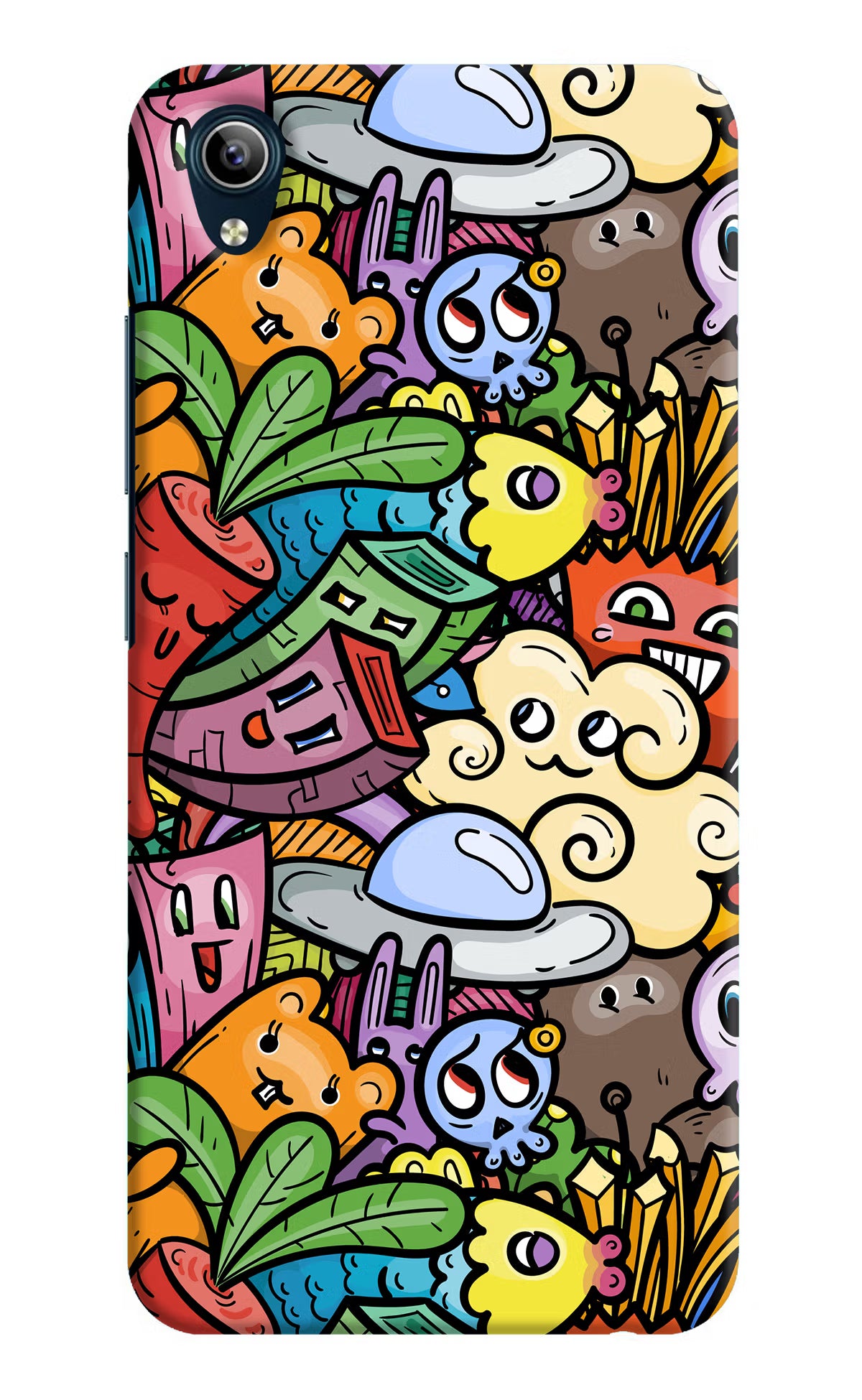 Veggie Doodle Vivo Y91i/Y1s Hard Case Back Cover by Casekaro
