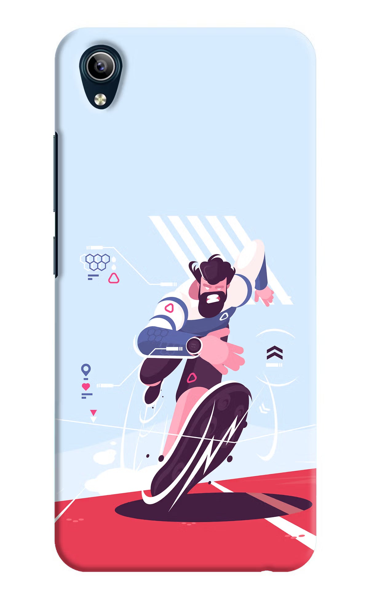 Run Pro Vivo Y91i/Y1s Hard Case Back Cover by Casekaro