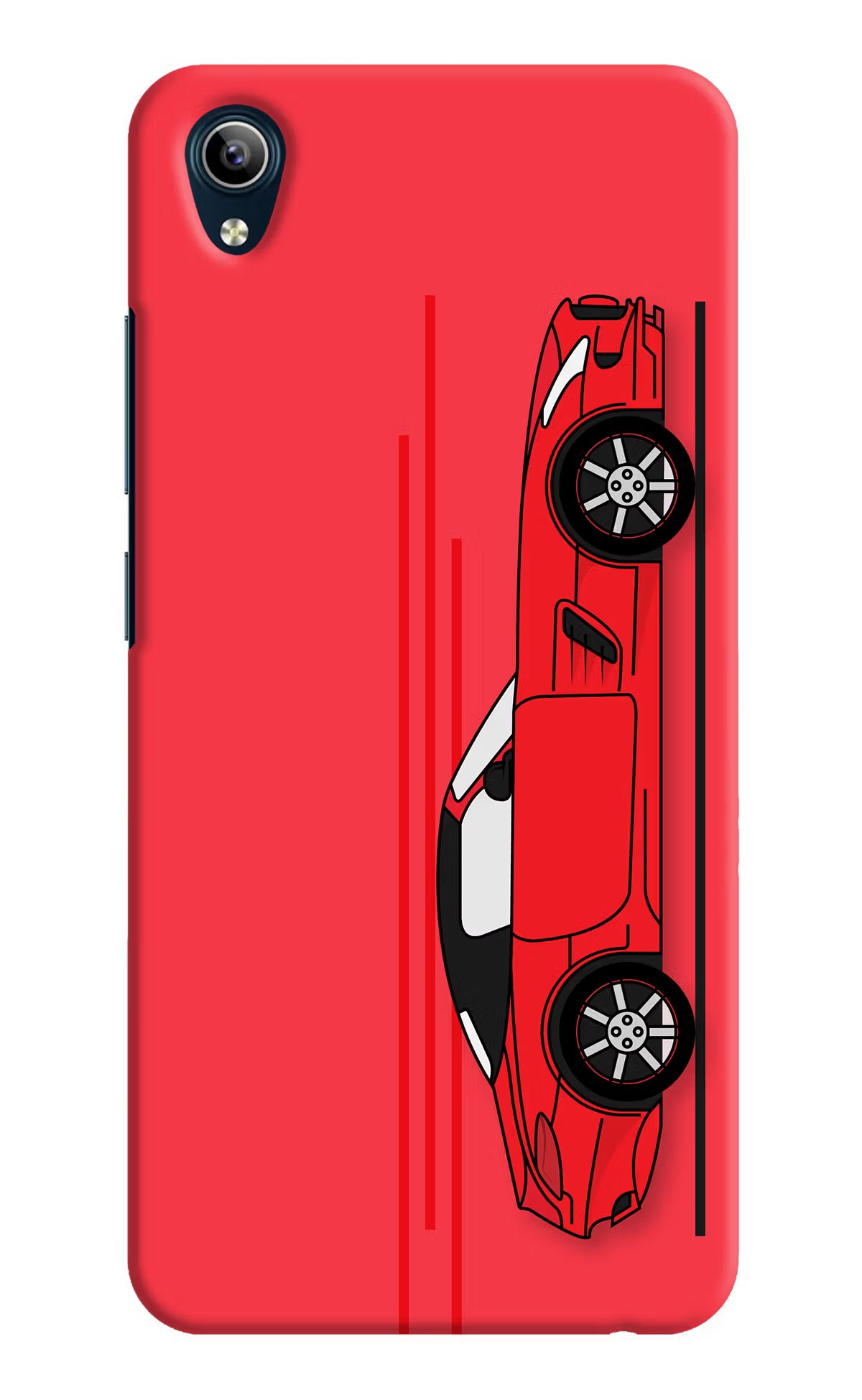 Red Velocity Vivo Y91i/Y1s Hard Case Back Cover by Casekaro
