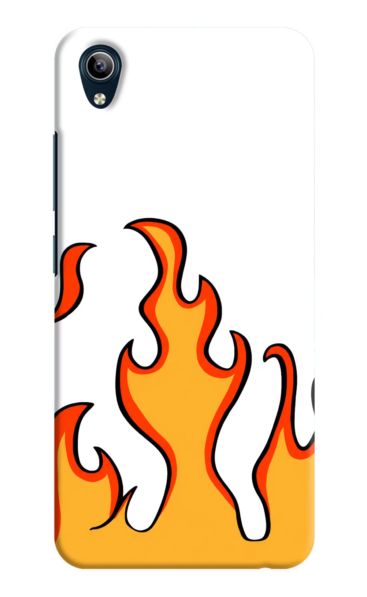 Fired Up – White Vivo Y91i/Y1s Hard Case Back Cover by Casekaro