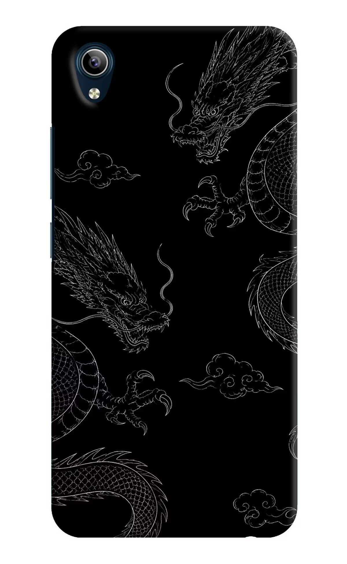 Twin Dragons Vivo Y91i/Y1s Hard Case Back Cover by Casekaro