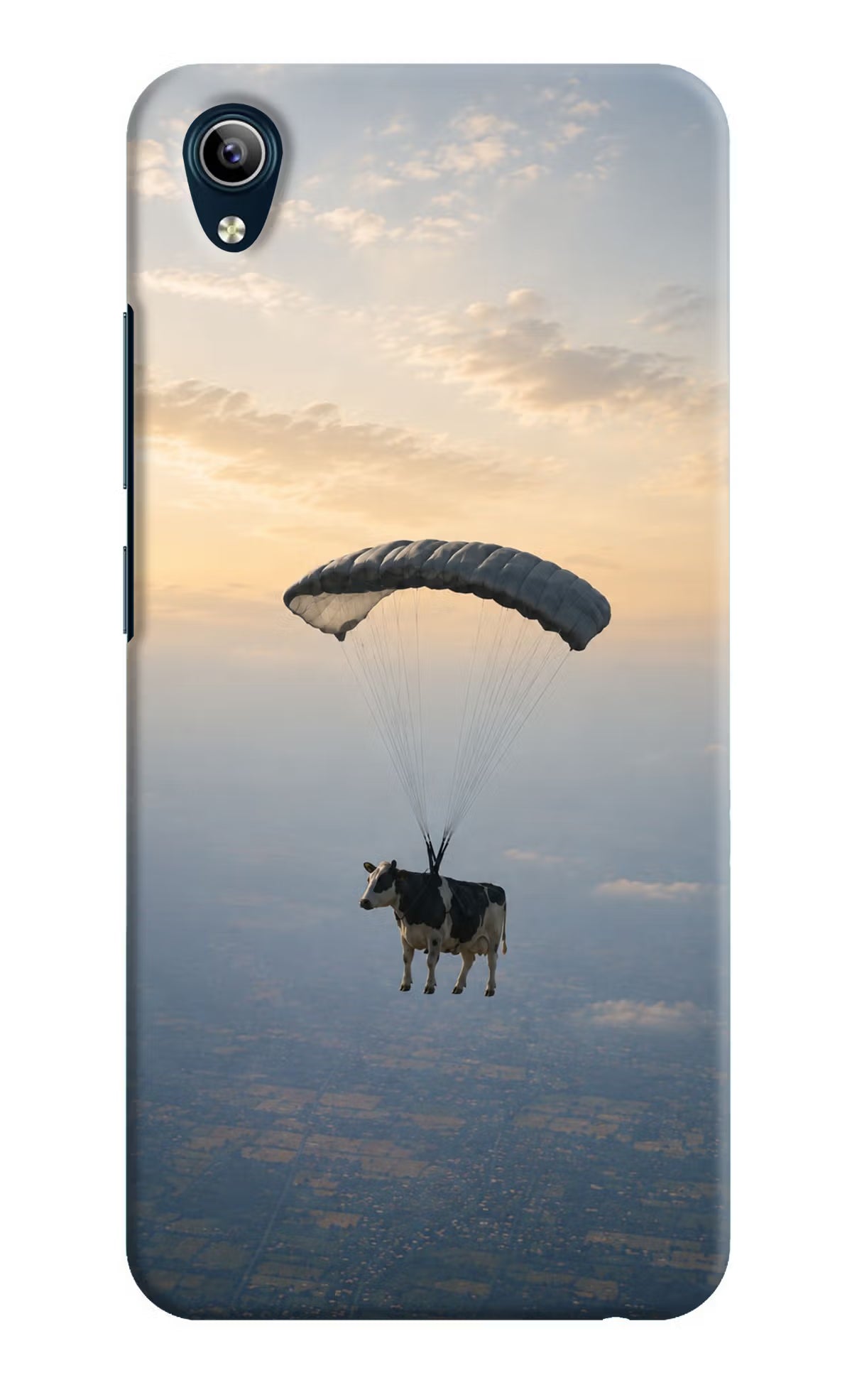 Skydiving Cow Vivo Y91i/Y1s Back Cover