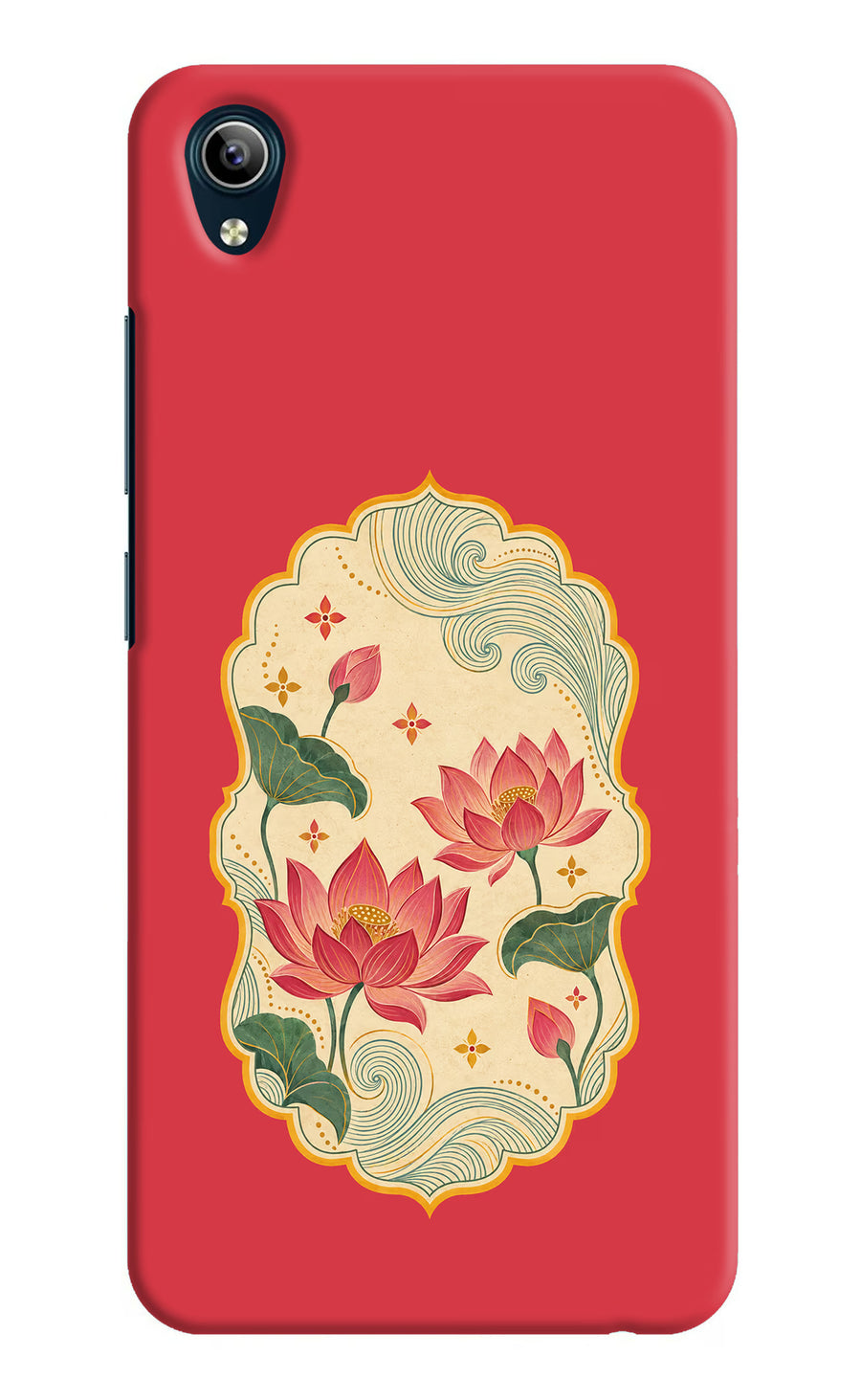 Pink Lotus Vivo Y91i/Y1s Back Cover, Hard case