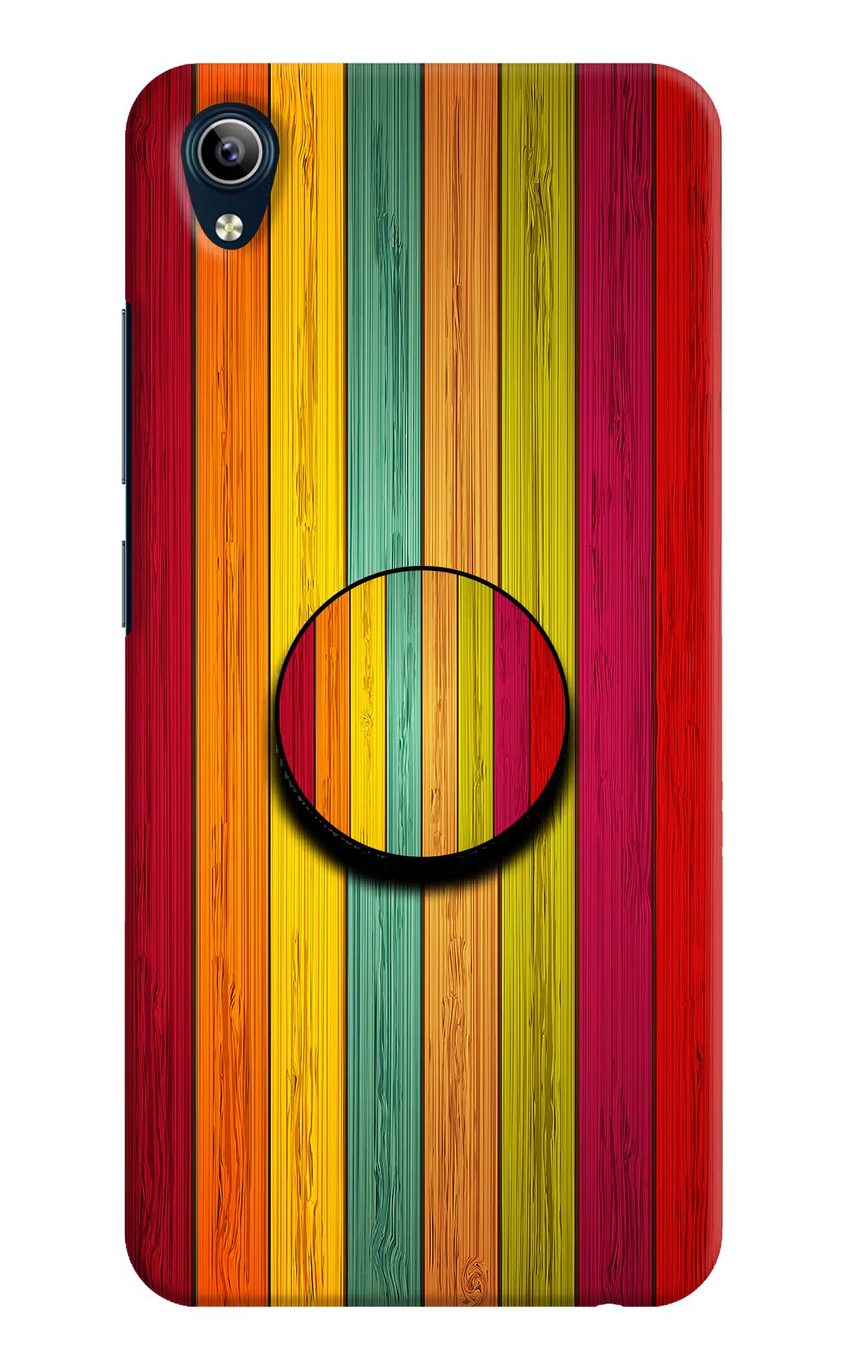 Multicolor Wooden Vivo Y91i/Y1s Pop Case by Casekaro