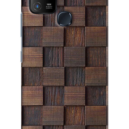 Wooden Cube Design Infinix Hot 10 Hard Case Back Cover by Casekaro