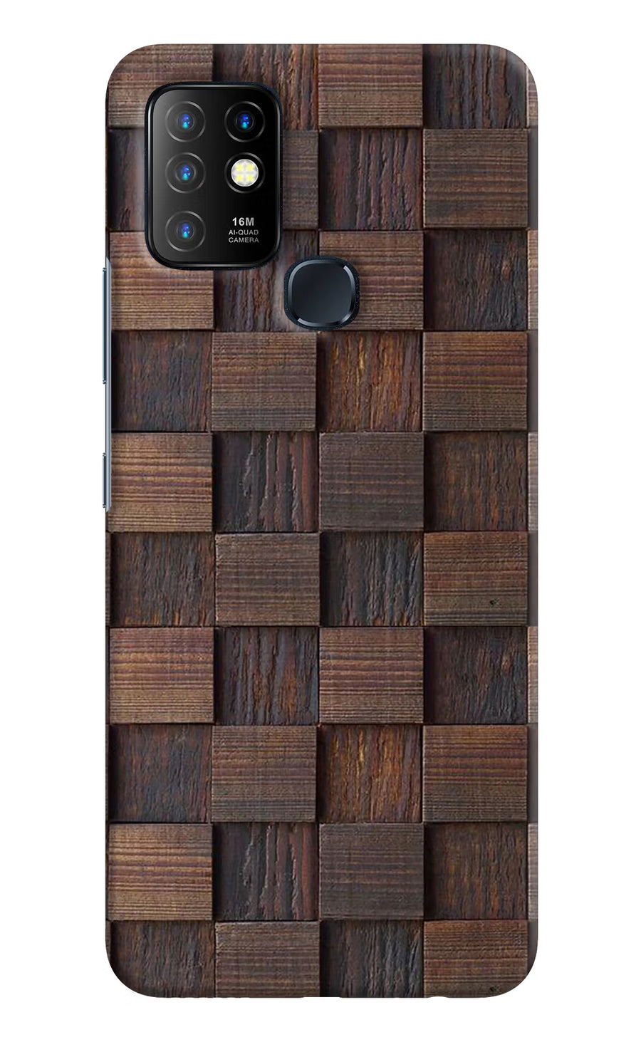 Wooden Cube Design Infinix Hot 10 Back Cover, Hard case