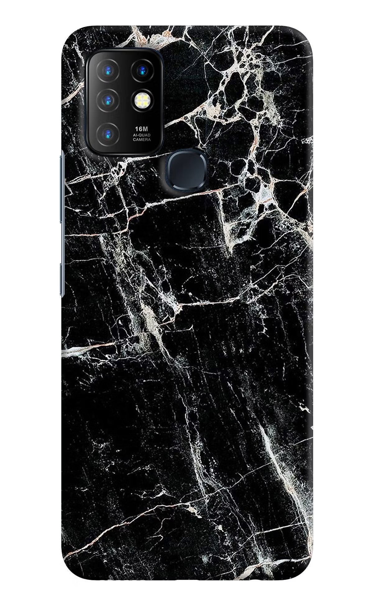 Black Marble Texture Infinix Hot 10 Hard Case Back Cover by Casekaro