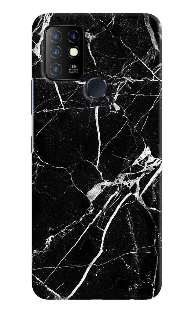 Black Marble Pattern Infinix Hot 10 Hard Case Back Cover by Casekaro