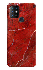 Red Marble Design Infinix Hot 10 Hard Case Back Cover by Casekaro
