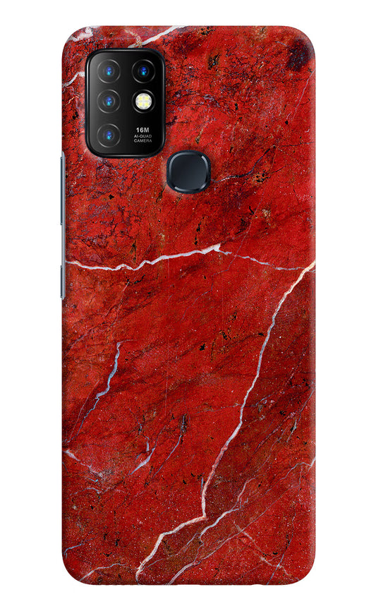Red Marble Design Infinix Hot 10 Hard Case Back Cover by Casekaro