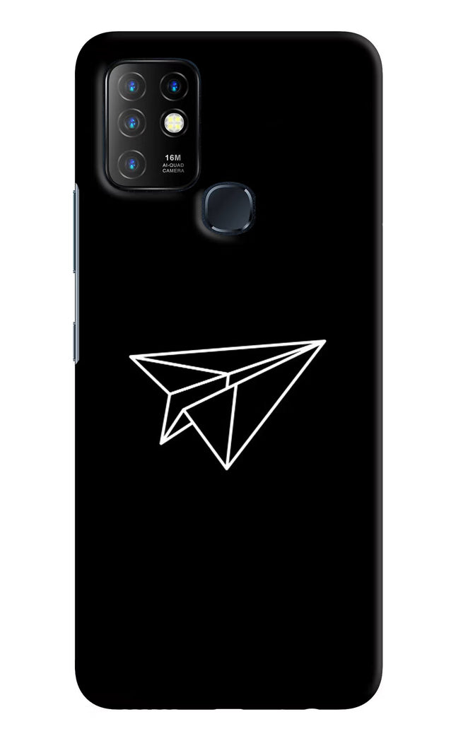 Paper Plane White Infinix Hot 10 Hard Case Back Cover by Casekaro