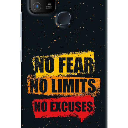 No Fear No Limits No Excuse Infinix Hot 10 Hard Case Back Cover by Casekaro