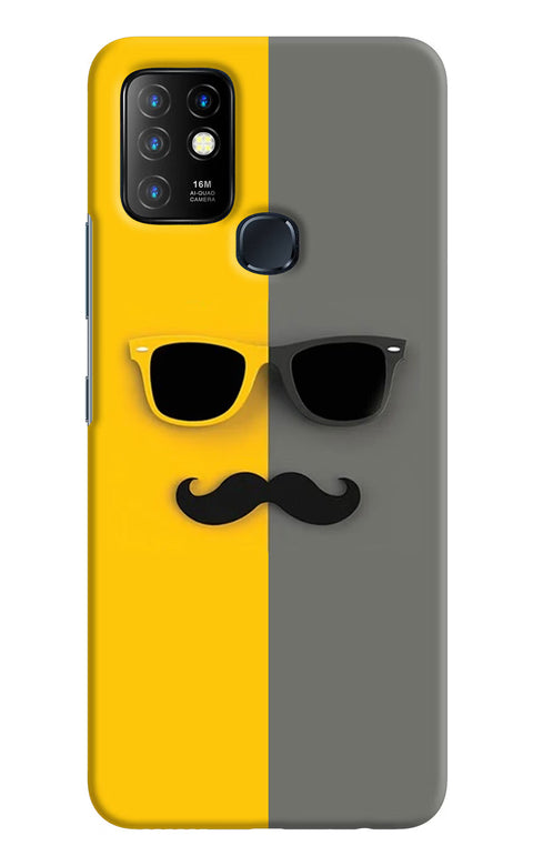 Sunglasses with Mustache Infinix Hot 10 Back Cover