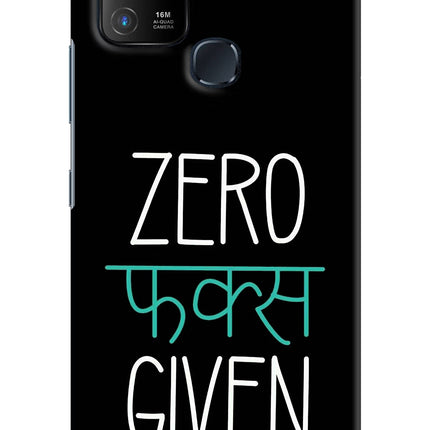 Zero Fucks Given Infinix Hot 10 Hard Case Back Cover by Casekaro
