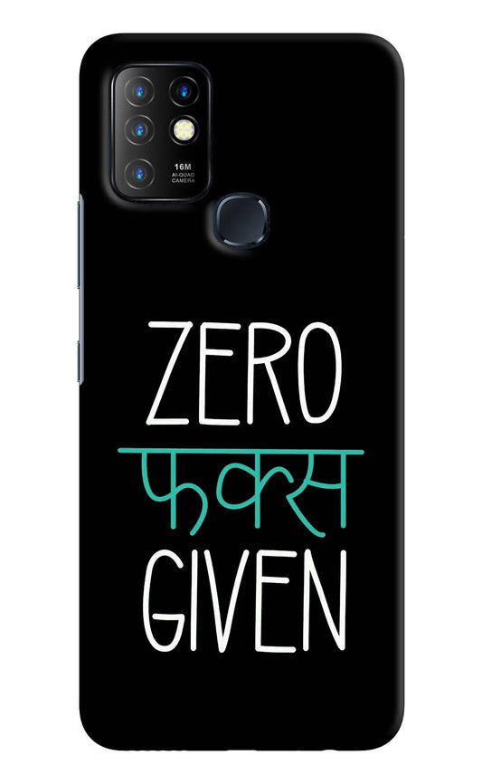 Zero Fucks Given Infinix Hot 10 Hard Case Back Cover by Casekaro