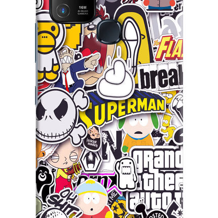 Sticker Bomb Infinix Hot 10 Hard Case Back Cover by Casekaro
