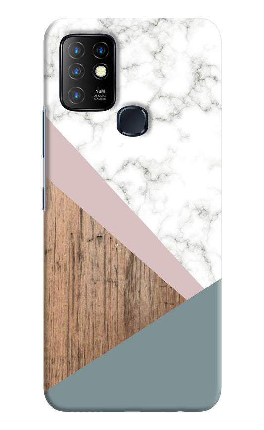 Marble wood Abstract Infinix Hot 10 Hard Case Back Cover by Casekaro