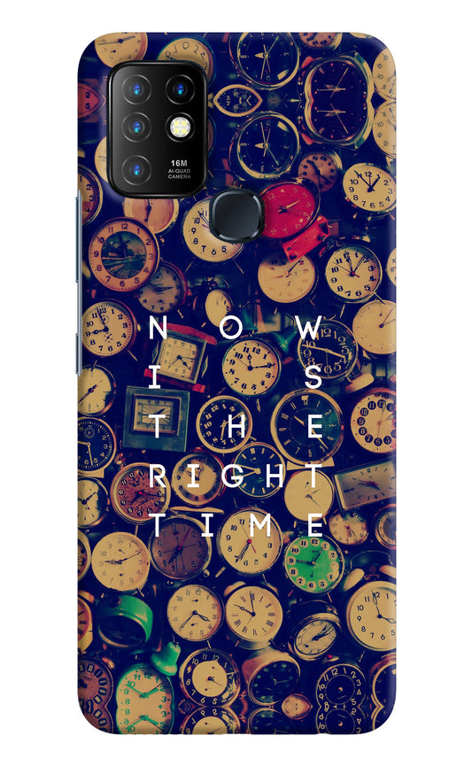 Now is the Right Time Quote Infinix Hot 10 Hard Case Back Cover by Casekaro