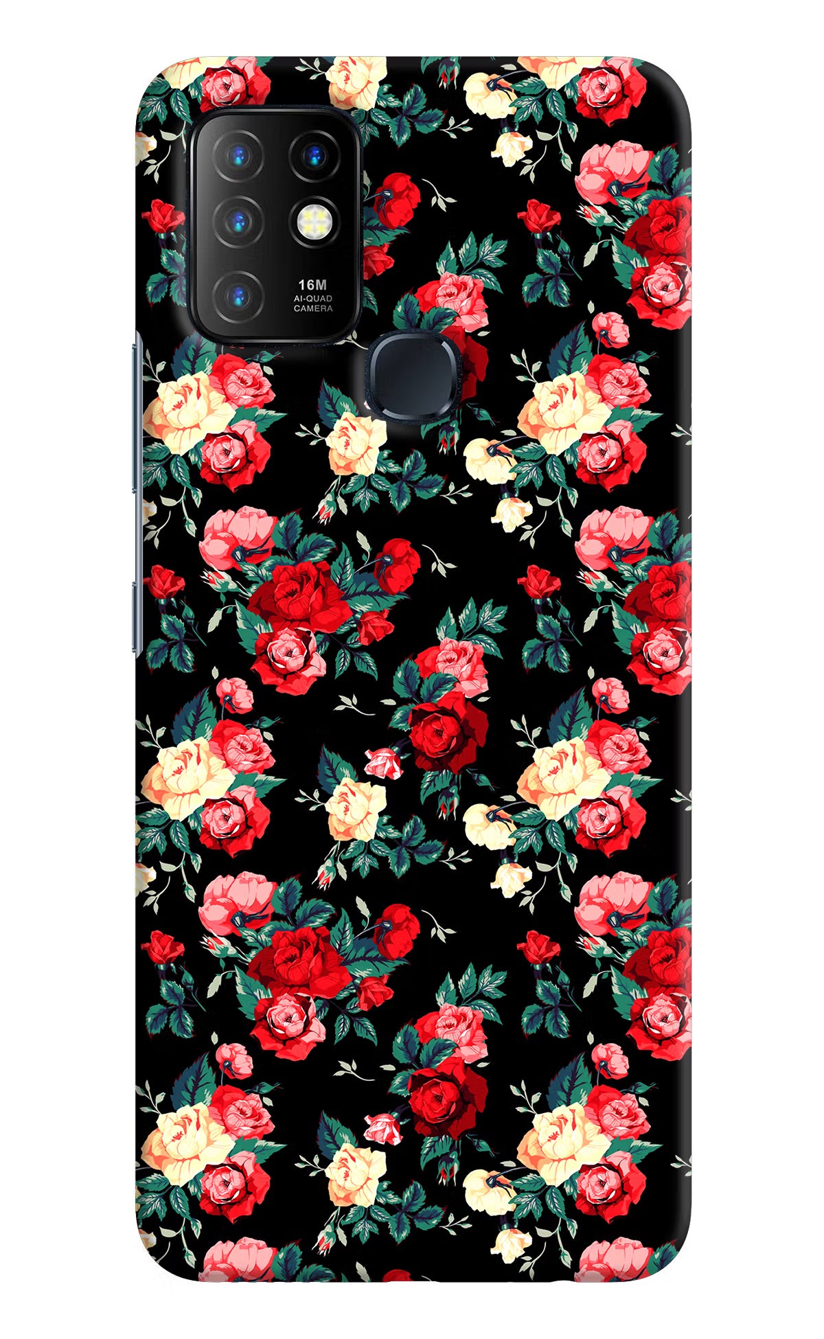 Rose Pattern Infinix Hot 10 Hard Case Back Cover by Casekaro