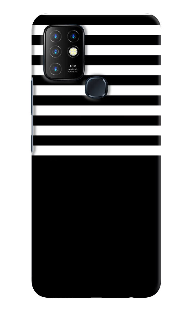 Black and White Print Infinix Hot 10 Hard Case Back Cover by Casekaro