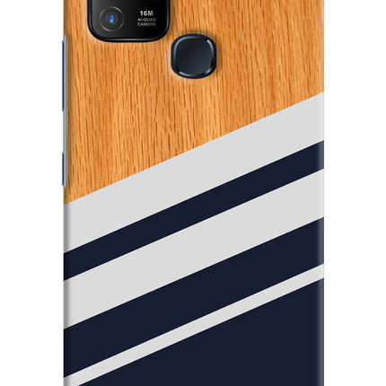 Blue and white wooden Infinix Hot 10 Hard Case Back Cover by Casekaro