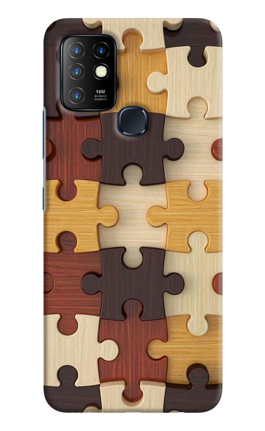 Wooden Puzzle Infinix Hot 10 Hard Case Back Cover by Casekaro