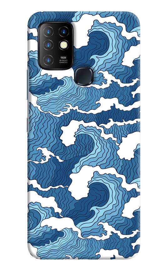 Blue Waves Infinix Hot 10 Hard Case Back Cover by Casekaro