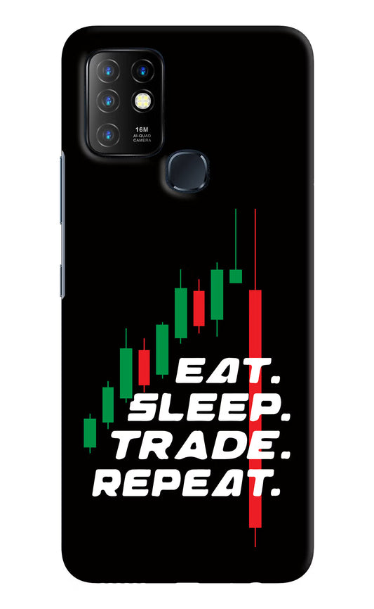 Eat Sleep Trade Repeat Infinix Hot 10 Hard Case Back Cover by Casekaro
