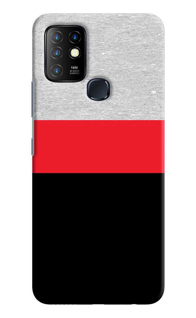 Tri Color Pattern Infinix Hot 10 Hard Case Back Cover by Casekaro