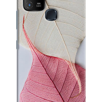 White Pink Leaf Infinix Hot 10 Hard Case Back Cover by Casekaro