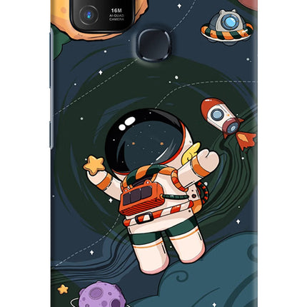 Cartoon Astronaut Infinix Hot 10 Hard Case Back Cover by Casekaro
