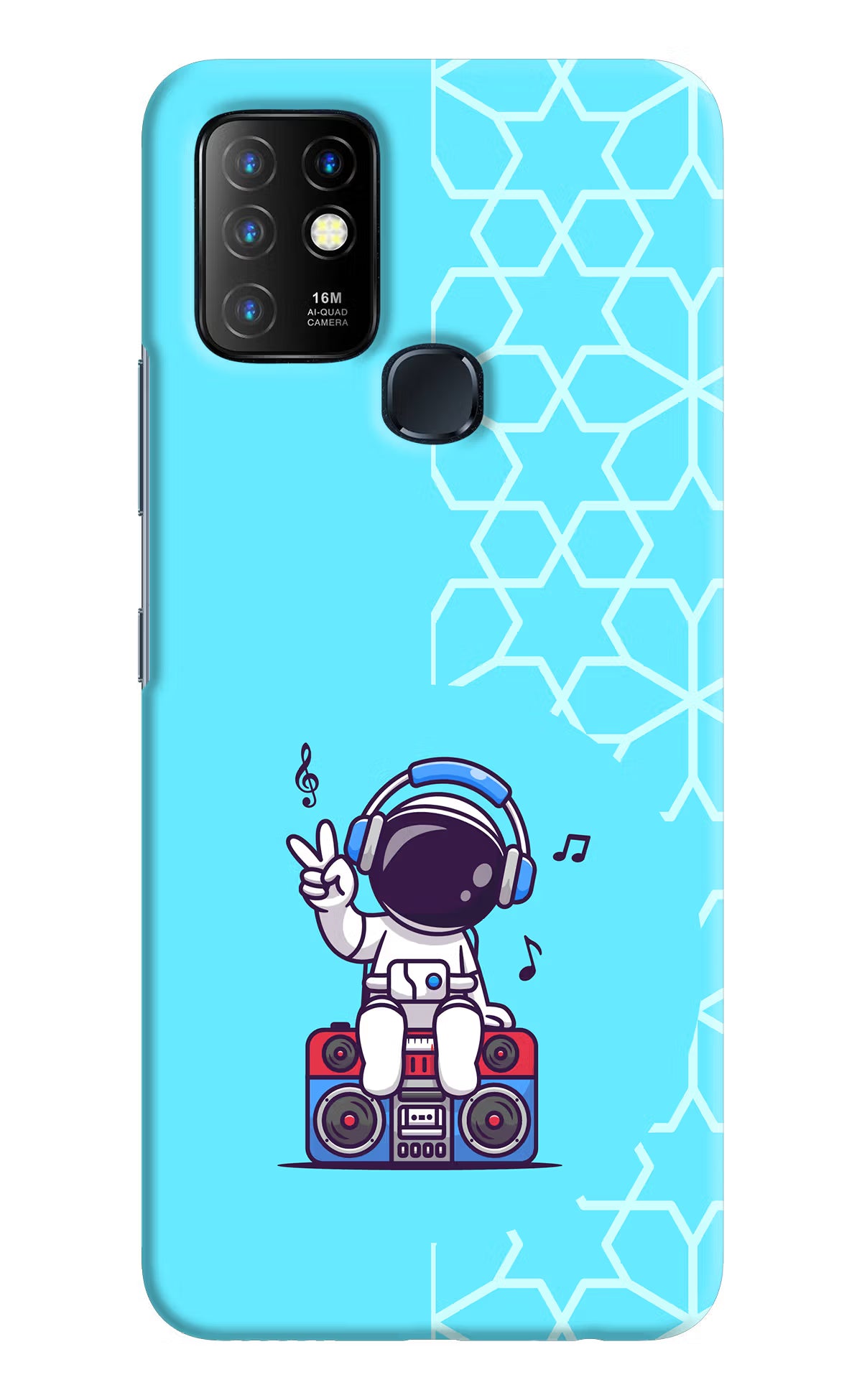 Cute Astronaut Chilling Infinix Hot 10 Hard Case Back Cover by Casekaro