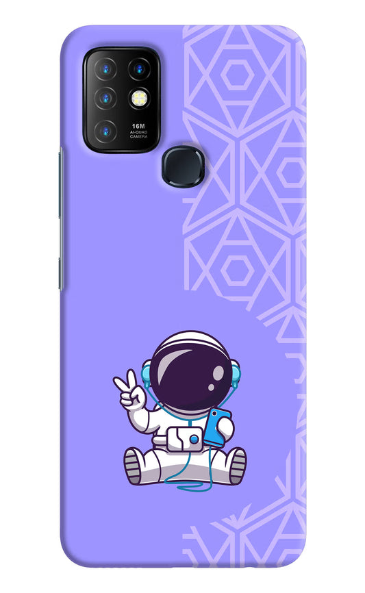 Cute Astronaut Chilling Infinix Hot 10 Hard Case Back Cover by Casekaro