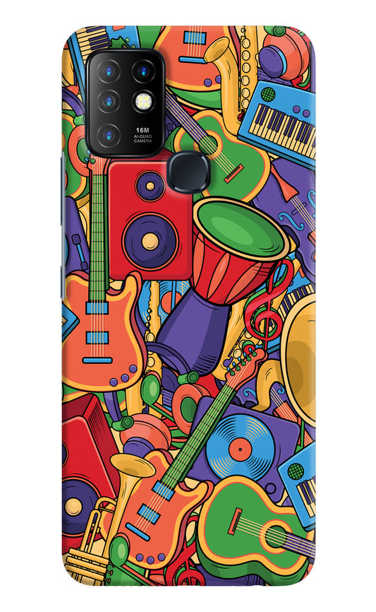Music Instrument Doodle Infinix Hot 10 Hard Case Back Cover by Casekaro