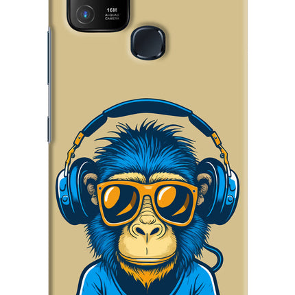 Monkey Headphone Infinix Hot 10 Hard Case Back Cover by Casekaro
