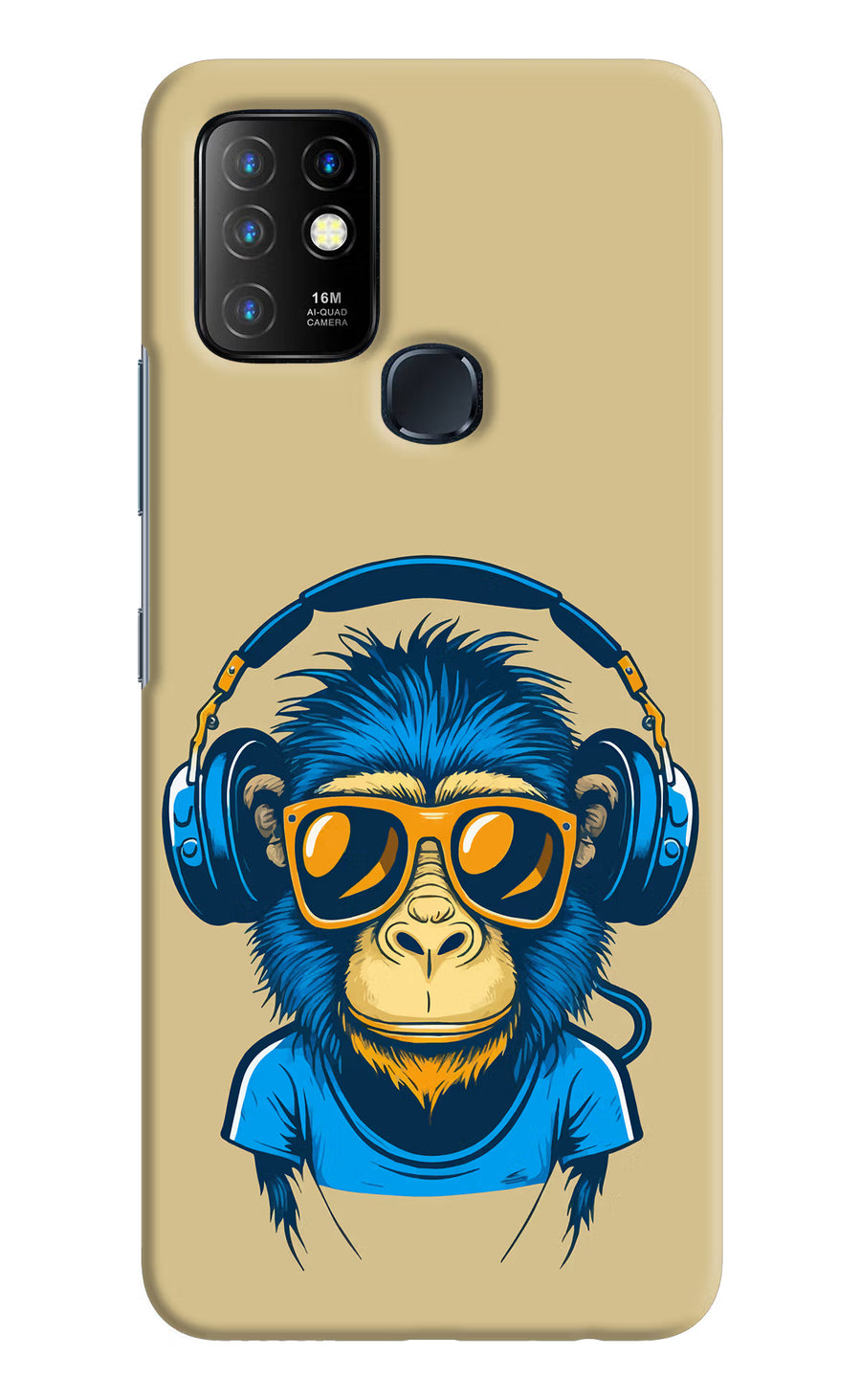 Monkey Headphone Infinix Hot 10 Back Cover, Hard case