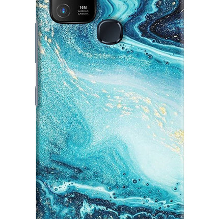 Blue Glitter Marble Infinix Hot 10 Hard Case Back Cover by Casekaro