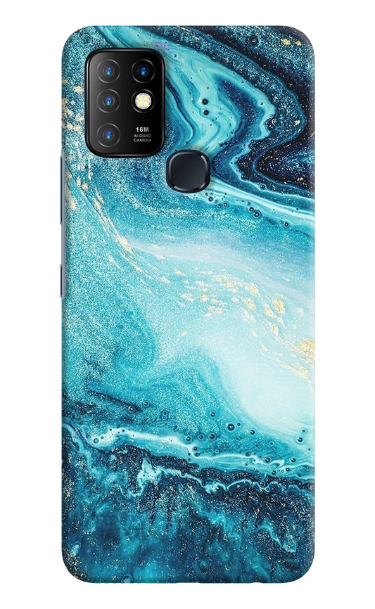 Blue Glitter Marble Infinix Hot 10 Hard Case Back Cover by Casekaro