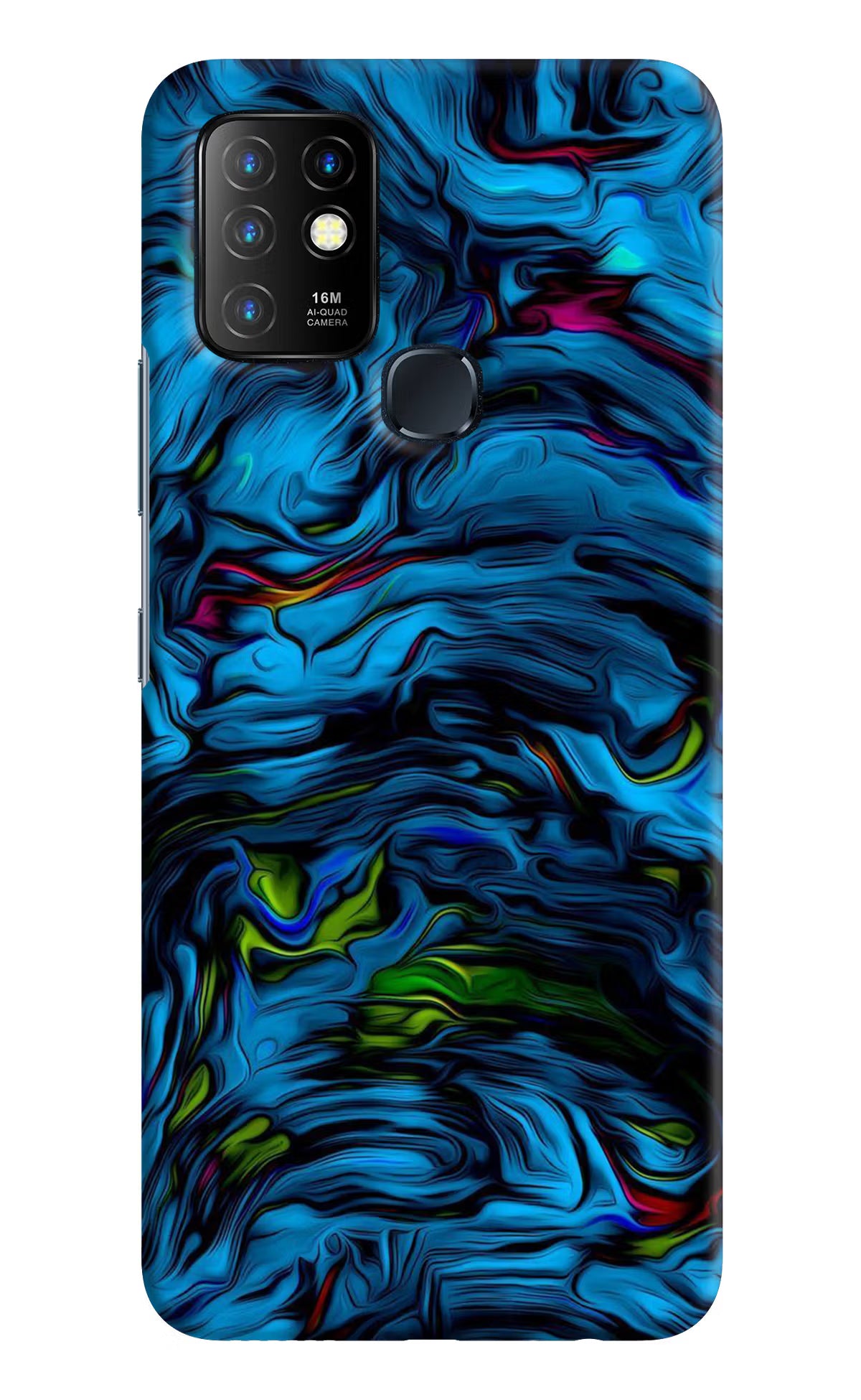 Dark Blue Abstract Infinix Hot 10 Hard Case Back Cover by Casekaro