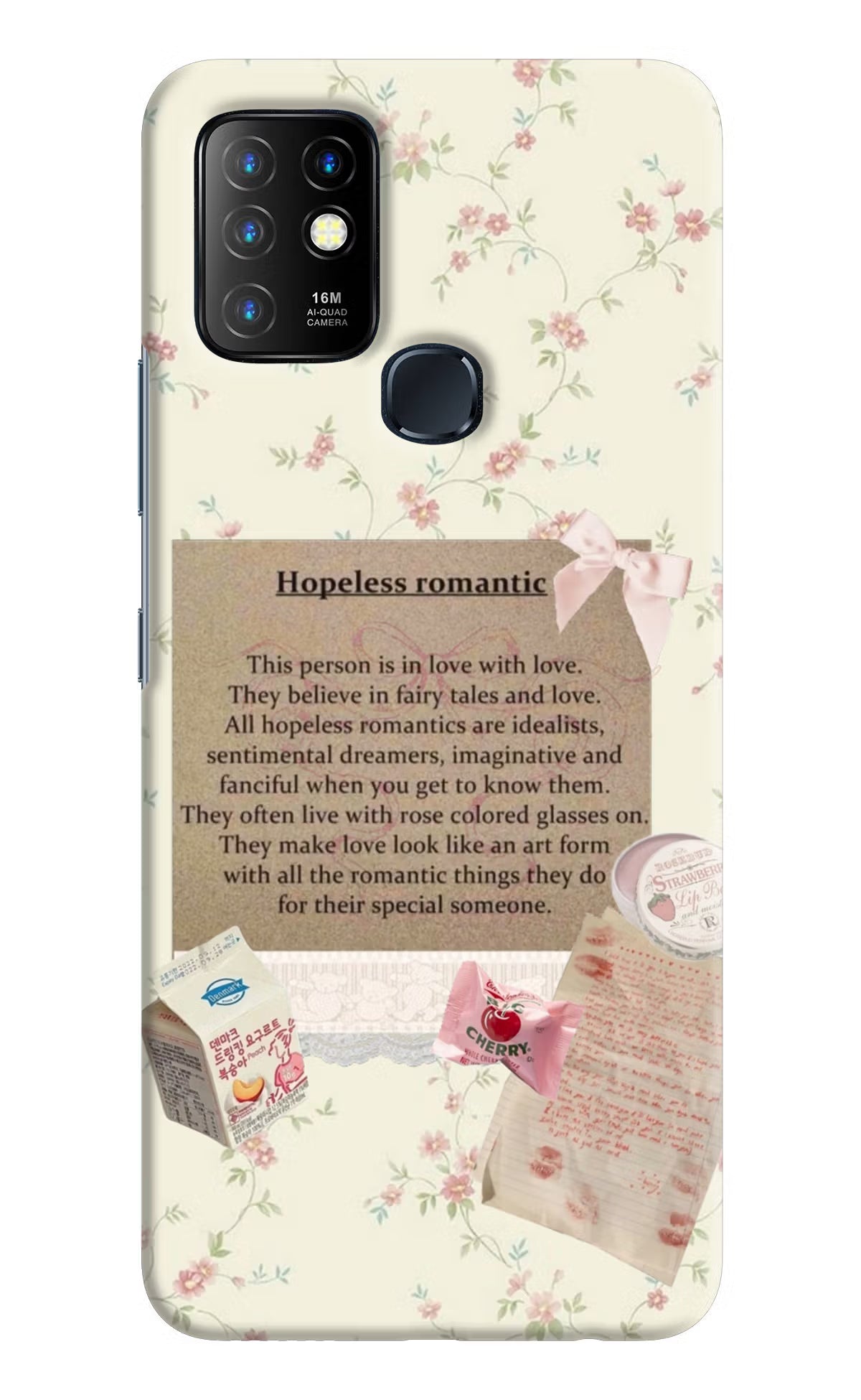 Hopeless Romantic Infinix Hot 10 Hard Case Back Cover by Casekaro