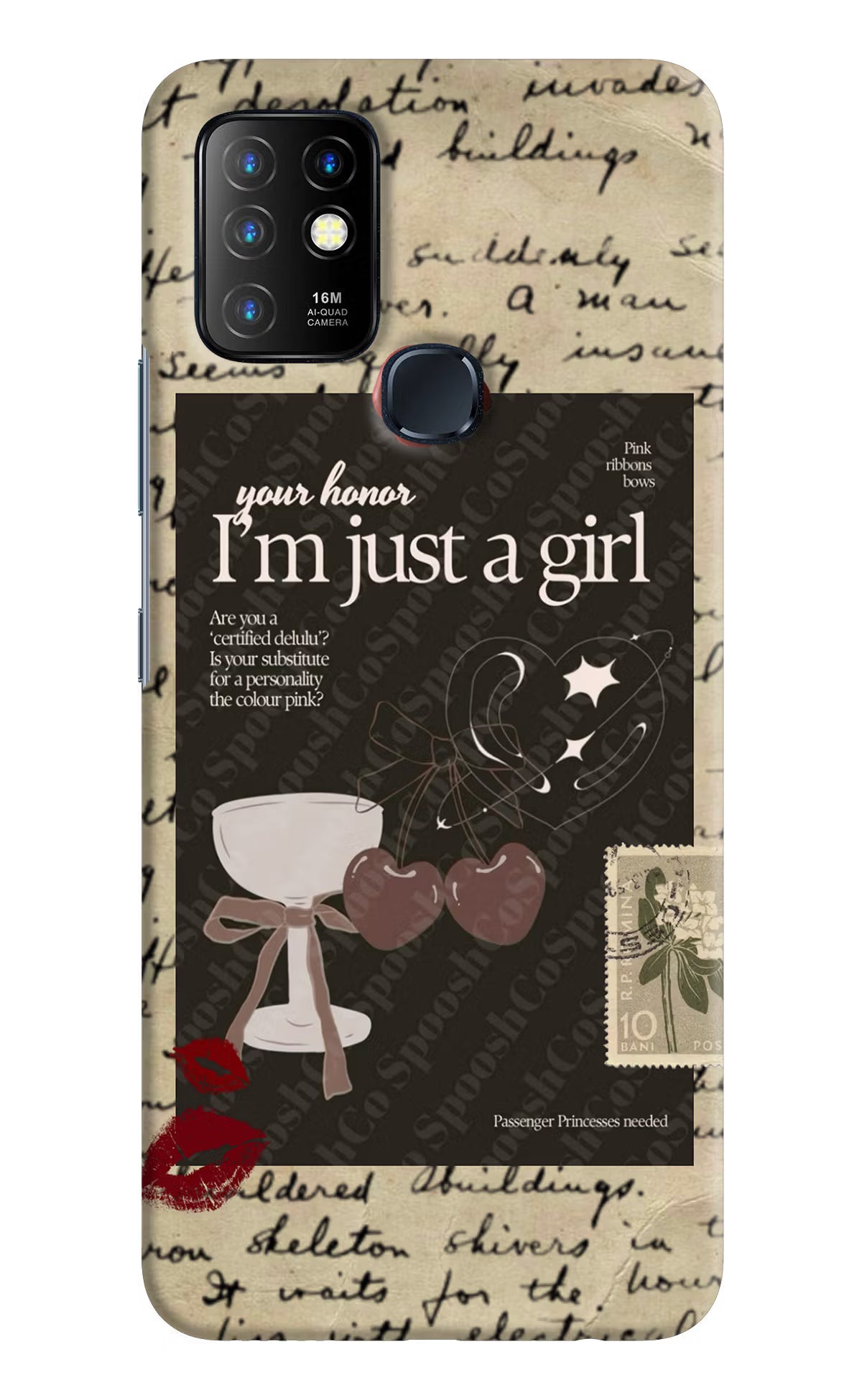 I am just a girl Infinix Hot 10 Hard Case Back Cover by Casekaro