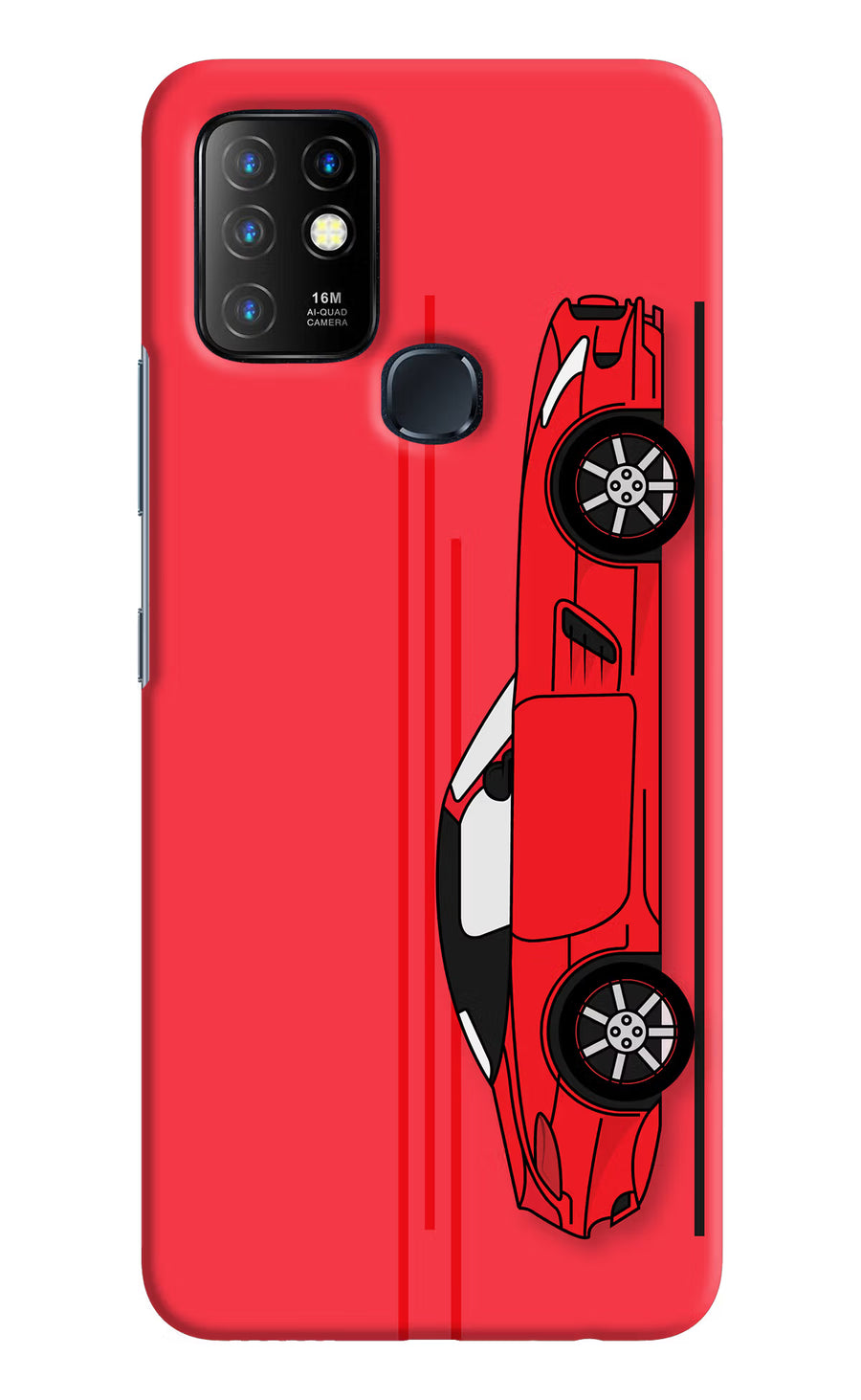 Red Velocity Infinix Hot 10 Back Cover, Hard case