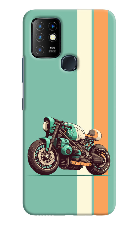 Striped Moto Drift Infinix Hot 10 Hard Case Back Cover by Casekaro